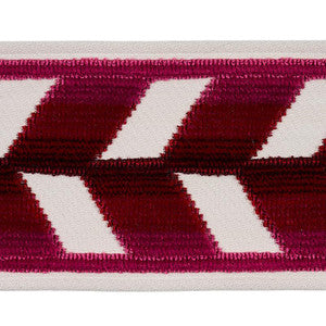 Chevron Strie Velvet Tape Garnet 80183 by Schumacher Designer Trim