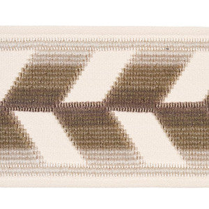 Chevron Strie Velvet Tape Stone 80184 by Schumacher Designer Trim