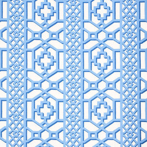 Zanzibar Trellis Blue 175748 by Schumacher Designer Fabric