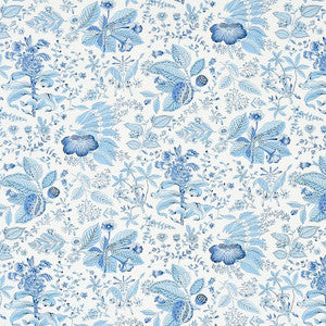 Pomegranate Botanical Blue 178124 by Schumacher Designer Fabric