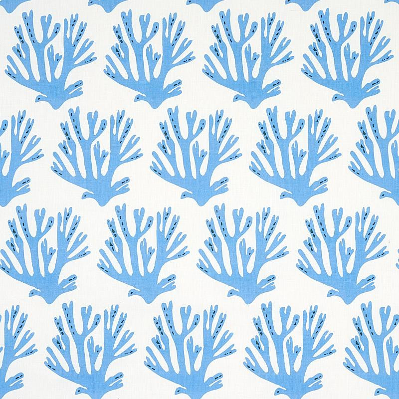 Coral Blue 179100 by Schumacher Designer Fabric Molly Mahon 6.75" - Swanky Fabrics -