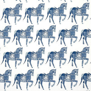Marwari Horse Navy 179130 by Schumacher Designer Fabric