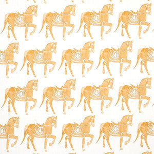 Marwari Horse Mustard 179131 by Schumacher Designer Fabric