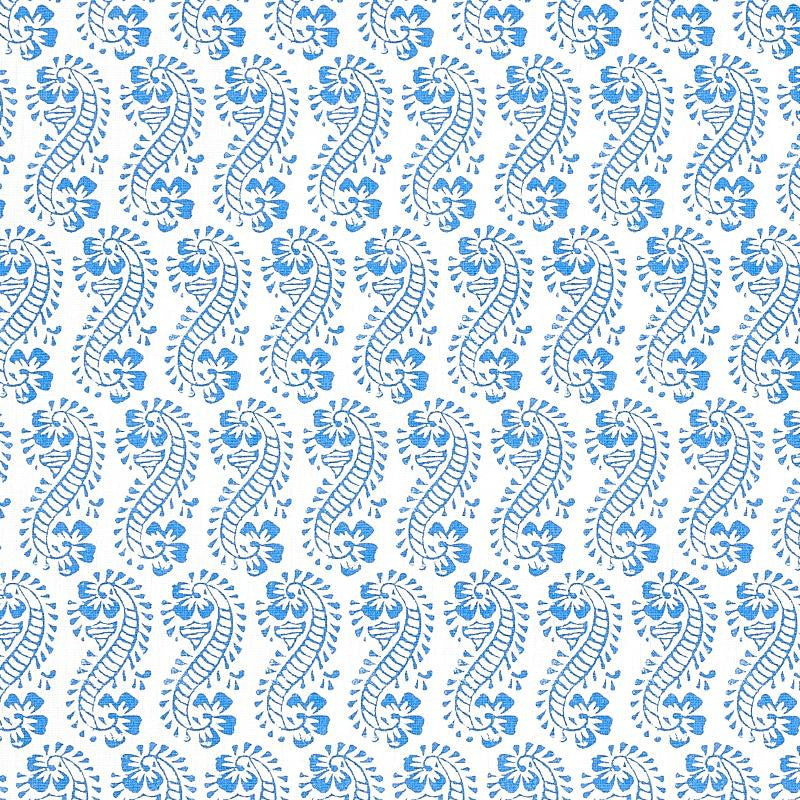 Lani Blue 179180 by Schumacher Designer Fabric Molly Mahon 3.38" - Swanky Fabrics -
