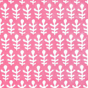 Bagru Hand Block Print Pink 179240 by Schumacher Designer Fabric