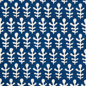 Bagru Hand Block Print Dark Blue 179241 by Schumacher Designer Fabric