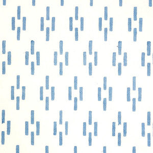 Dash Hand Block Print Blue 179251 by Schumacher Designer Fabric