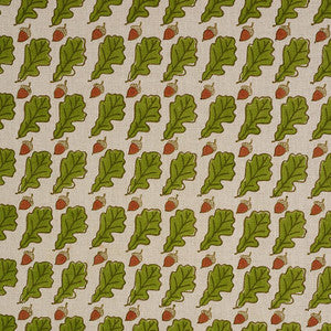 Oak Hand Block Print Green 179310 by Schumacher Designer Fabric