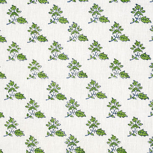 Torbay Hand Blocked Print Green 179330 by Schumacher Designer Fabric