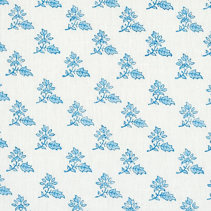 Torbay Hand Blocked Print Blue 179331 by Schumacher Designer Fabric Jacaranda 2.75" - Swanky Fabrics -