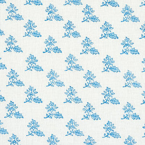 Torbay Hand Blocked Print Blue 179331 by Schumacher Designer Fabric