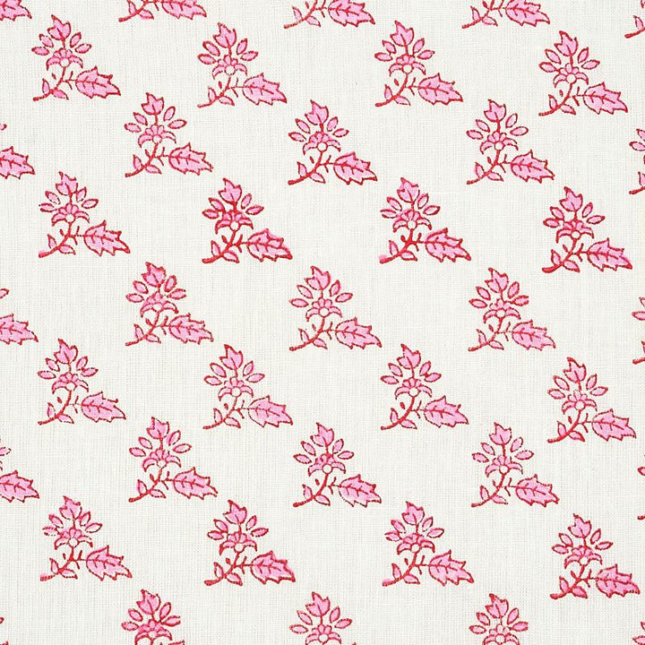 Torbay Hand Blocked Print Pink 179332 by Schumacher Designer Fabric Jacaranda 2.75" - Swanky Fabrics -