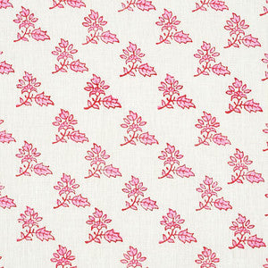 Torbay Hand Blocked Print Pink 179332 by Schumacher Designer Fabric