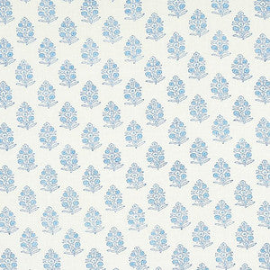 Aditi Hand Blocked Print Blue 179360 by Schumacher Designer Fabric
