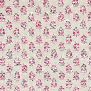 Aditi Hand Blocked Print Pink 179362 by Schumacher Designer Fabric
