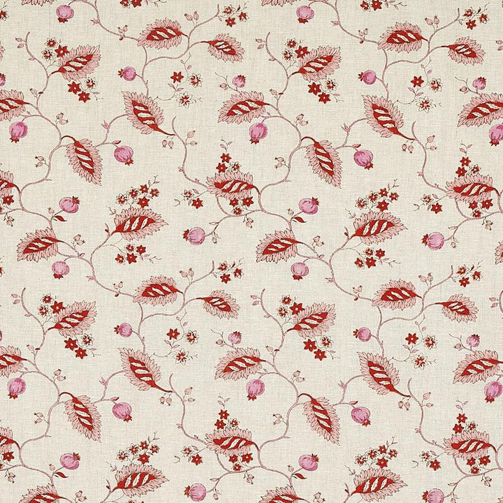 Maryam Vine Pink & Red 179450 by Schumacher Designer Fabric Jacaranda 10.75" - Swanky Fabrics -