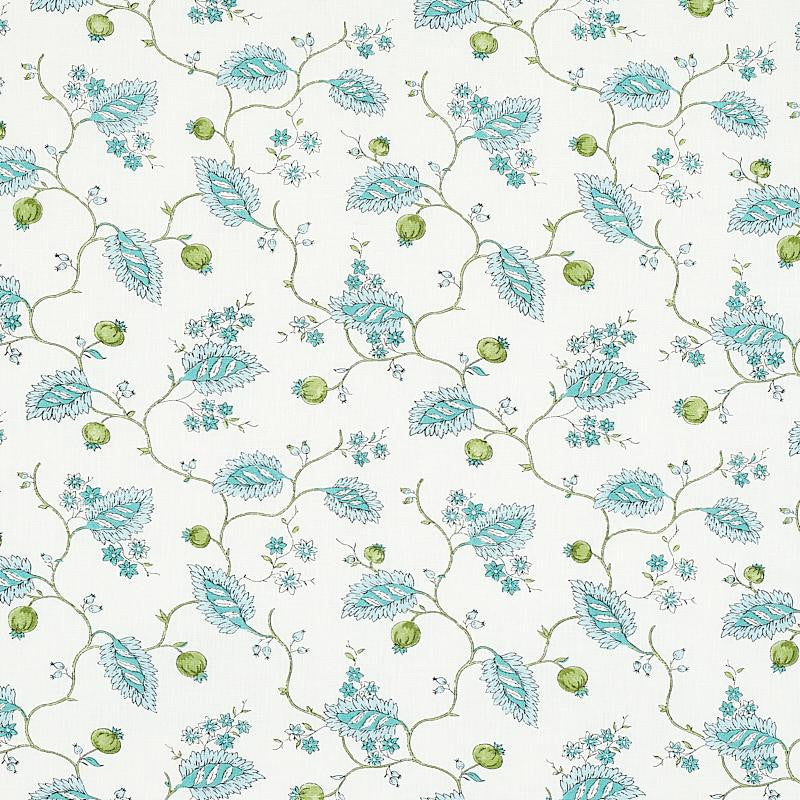 Maryam Vine Peacock 179451 by Schumacher Designer Fabric Jacaranda 10.75" - Swanky Fabrics -