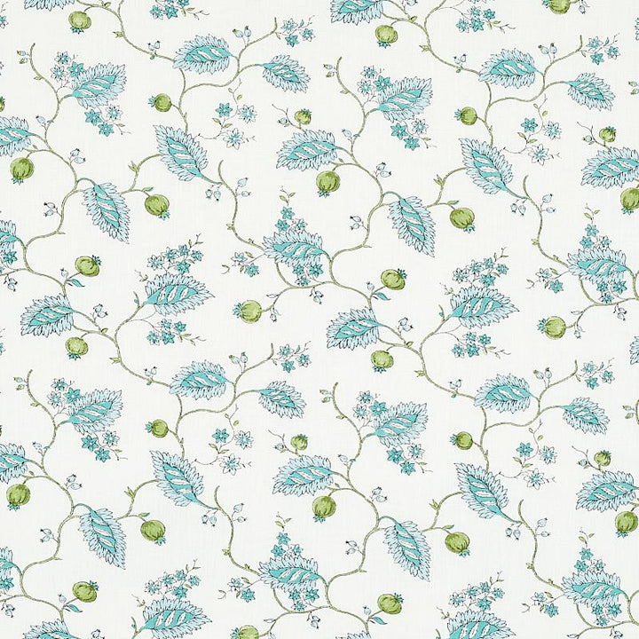 Maryam Vine Peacock 179451 by Schumacher Designer Fabric Jacaranda 10.75" - Swanky Fabrics -