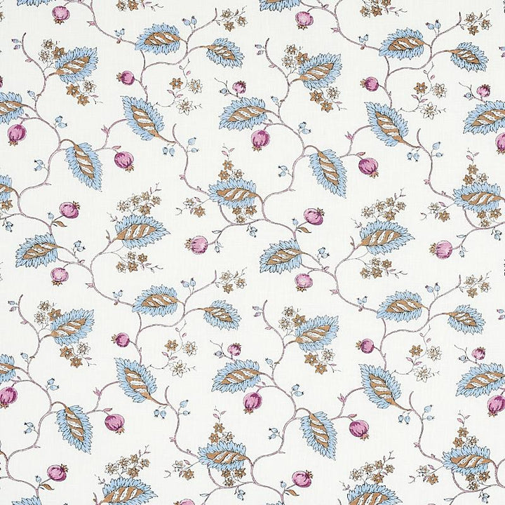Maryam Vine Sky & Plum 179452 by Schumacher Designer Fabric Jacaranda 10.75" - Swanky Fabrics -