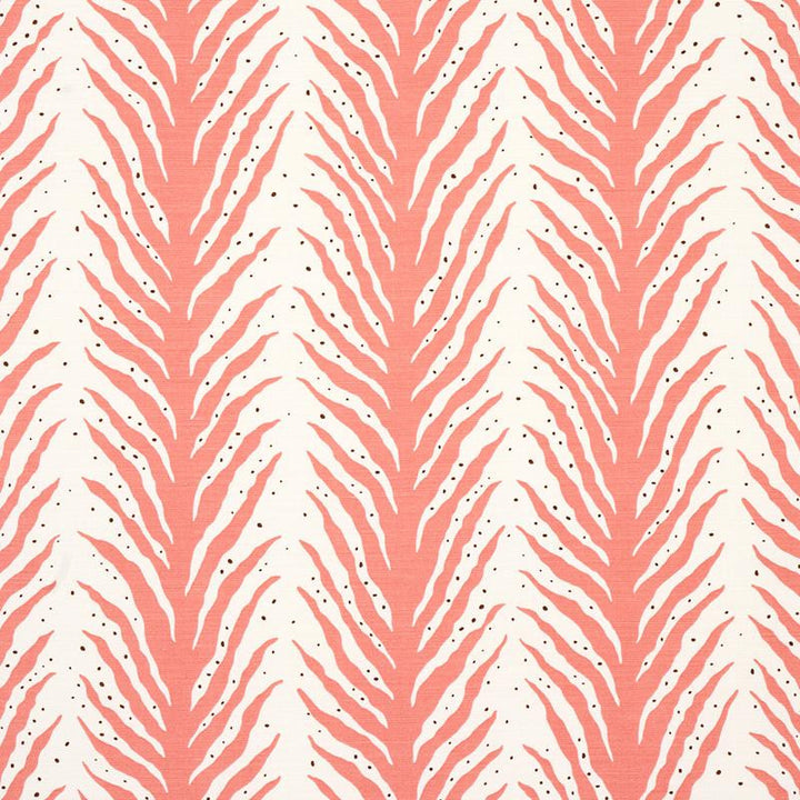 Creeping Fern Print Coral 179482 by Schumacher Designer Fabric Happy Together 27.0" - Swanky Fabrics -