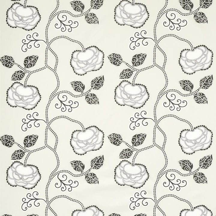 Queen Fruit Chintz Ebony Ivory 179541 by Schumacher Designer Fabric Neisha Crosland 27.0" - Swanky Fabrics -
