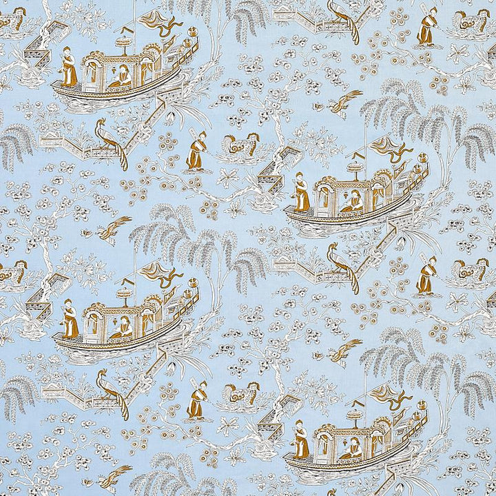Matsudana Blue 179611 by Schumacher Designer Fabric Schumacher Classics 54.0" - Swanky Fabrics -