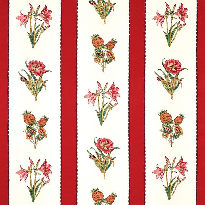 Servilia Stripe Red 179641 by Schumacher Designer Fabric Schumacher Classics 13.5" - Swanky Fabrics -