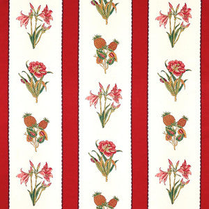 Servilia Stripe Red 179641 by Schumacher Designer Fabric