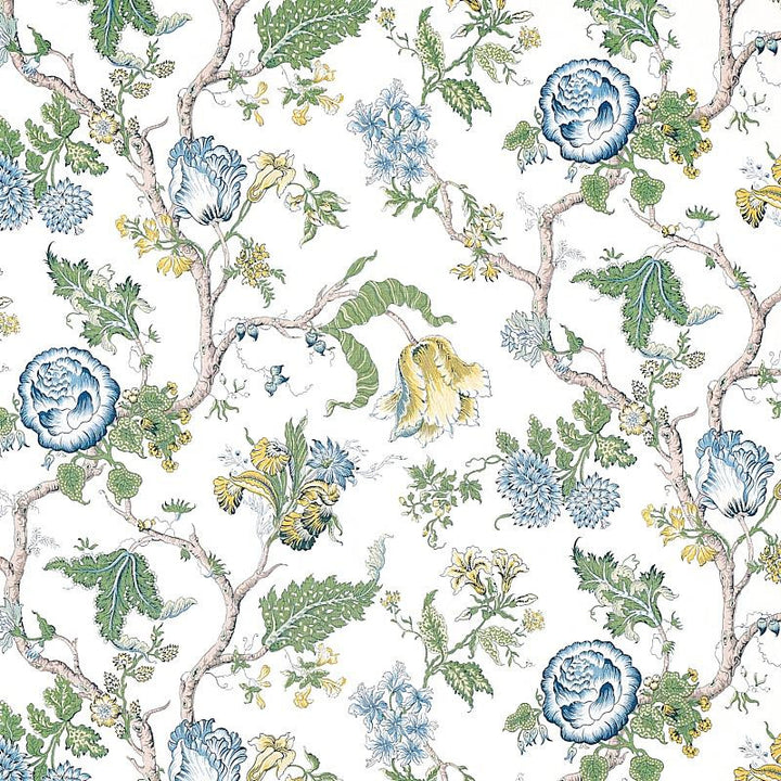 Josephine Blue 179652 by Schumacher Designer Fabric Schumacher Classics 27.0" - Swanky Fabrics -