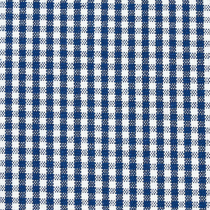 Barnet Cotton Check Navy 64628 by Schumacher Designer Fabric Rhapsody In Blue - Swanky Fabrics -
