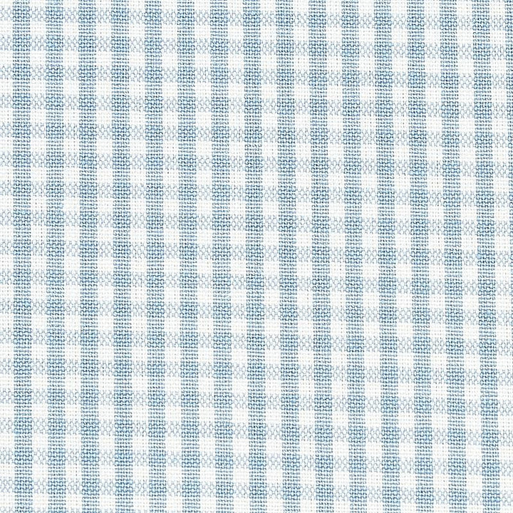 Barnet Cotton Check Sky 64629 by Schumacher Designer Fabric Rhapsody In Blue - Swanky Fabrics -