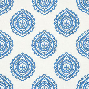Olana Linen Embroidery Blue 70206 by Schumacher Designer Fabric