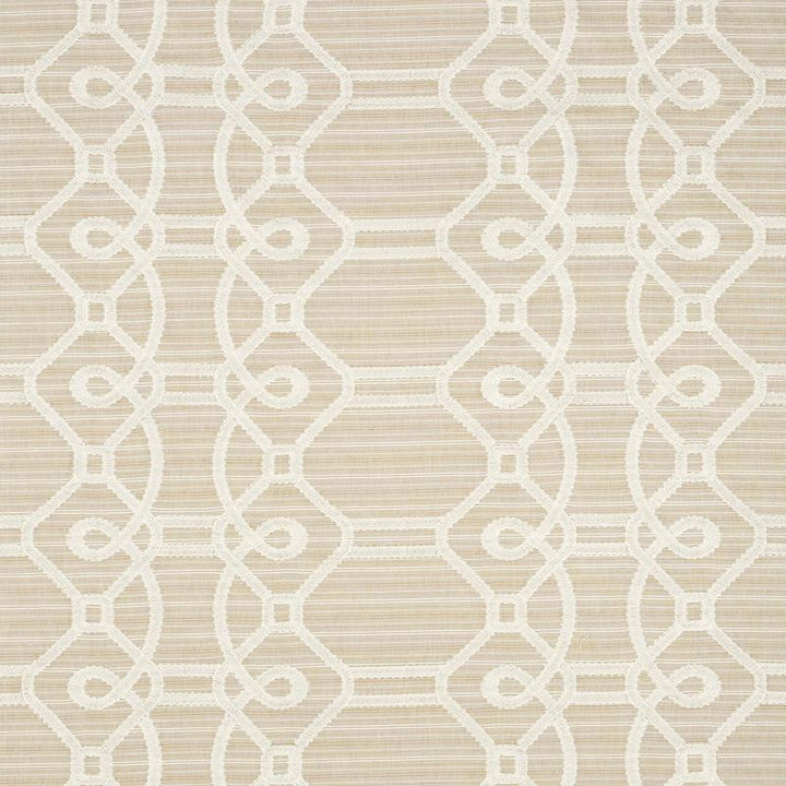 Ziz Embroidery Natural 71934 by Schumacher Designer Fabric Happy Together 17.5" - Swanky Fabrics -