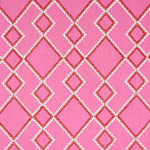 Branson Embroidery Pink 75890 by Schumacher Designer Fabric