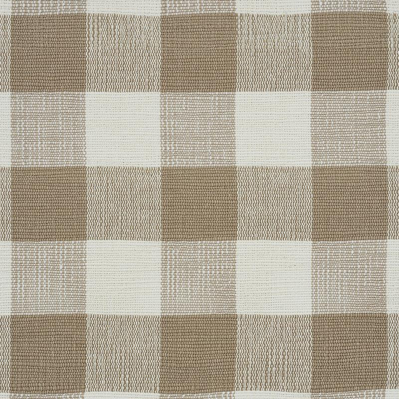 Barnes Performance Check Natural 77551 by Schumacher Designer Fabric New Traditional 6.25" - Swanky Fabrics -