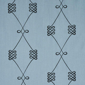 Nicolette Embroidery Dusty Blue 78202 by Schumacher Designer Fabric