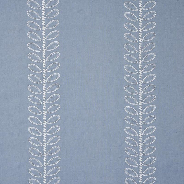 Camile Embroidery Sky 78742 by Schumacher Designer Fabric New Traditional 13.25" - Swanky Fabrics -