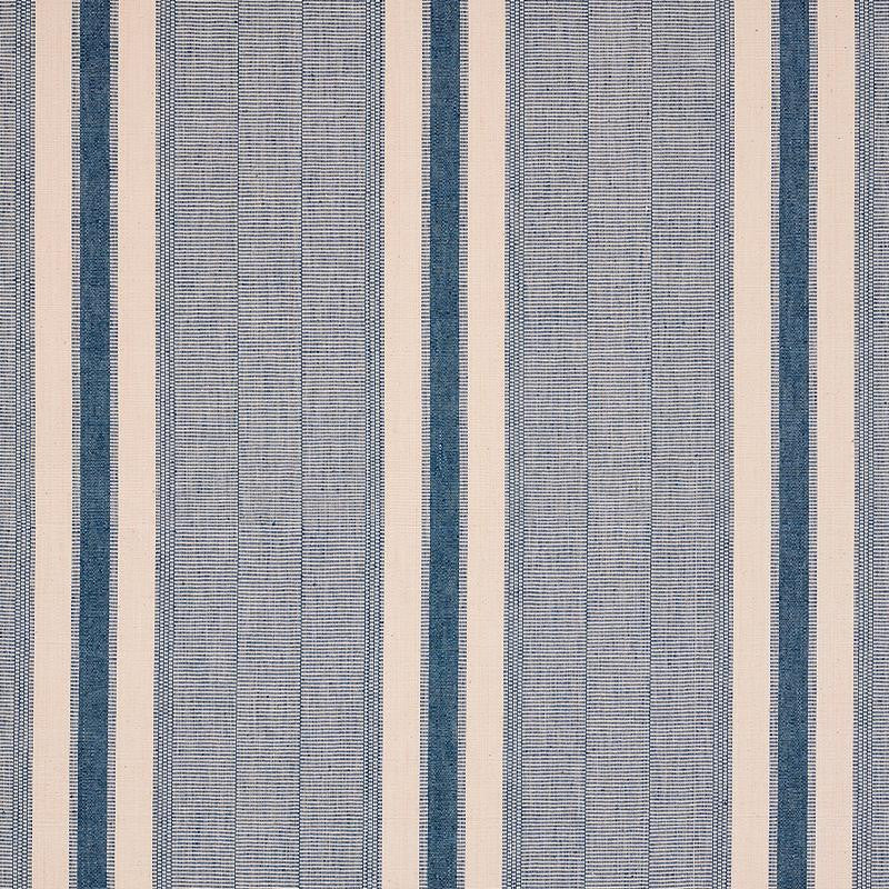 Ipala Hand Woven Stripe Ocean 78830 by Schumacher Designer Fabric A Rum Fellow 9.38" - Swanky Fabrics -
