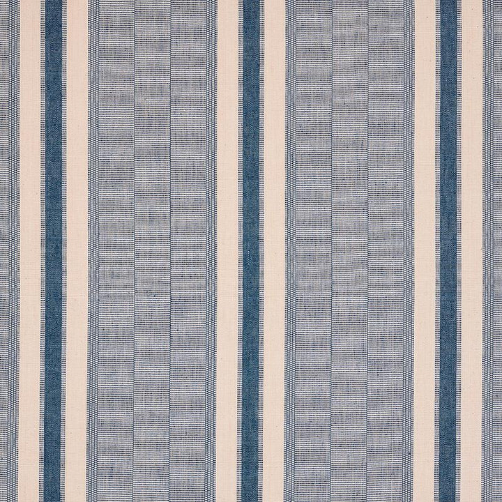 Ipala Hand Woven Stripe Ocean 78830 by Schumacher Designer Fabric A Rum Fellow 9.38" - Swanky Fabrics -