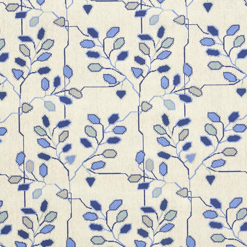 Tumble Weed Pingl Delft Blue 79510 by Schumacher Designer Fabric Neisha Crosland 13.38" - Swanky Fabrics -