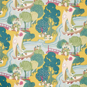 Pearl River Yellow 173066 by Schumacher Designer Fabric