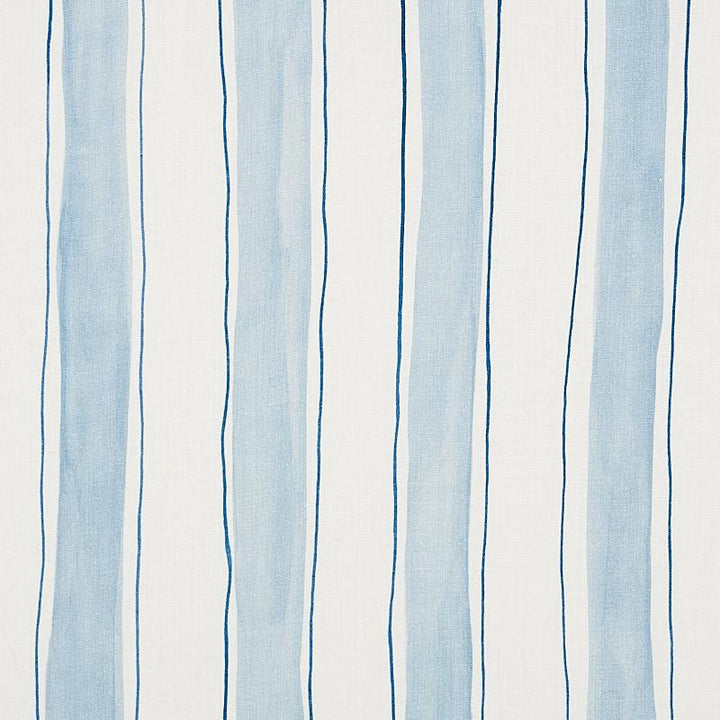 Tracing Stripes Sky 179700 by Schumacher Designer Fabric Porter Teleo 48.5" - Swanky Fabrics -