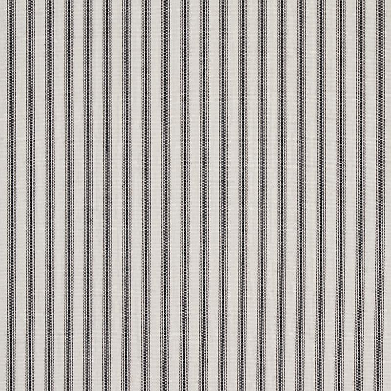 Wellfleet Ticking Stripe Black 60077 by Schumacher Designer Fabric New Traditional - Swanky Fabrics -