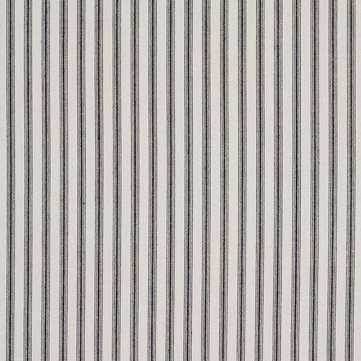 Wellfleet Ticking Stripe Black 60077 by Schumacher Designer Fabric New Traditional - Swanky Fabrics -