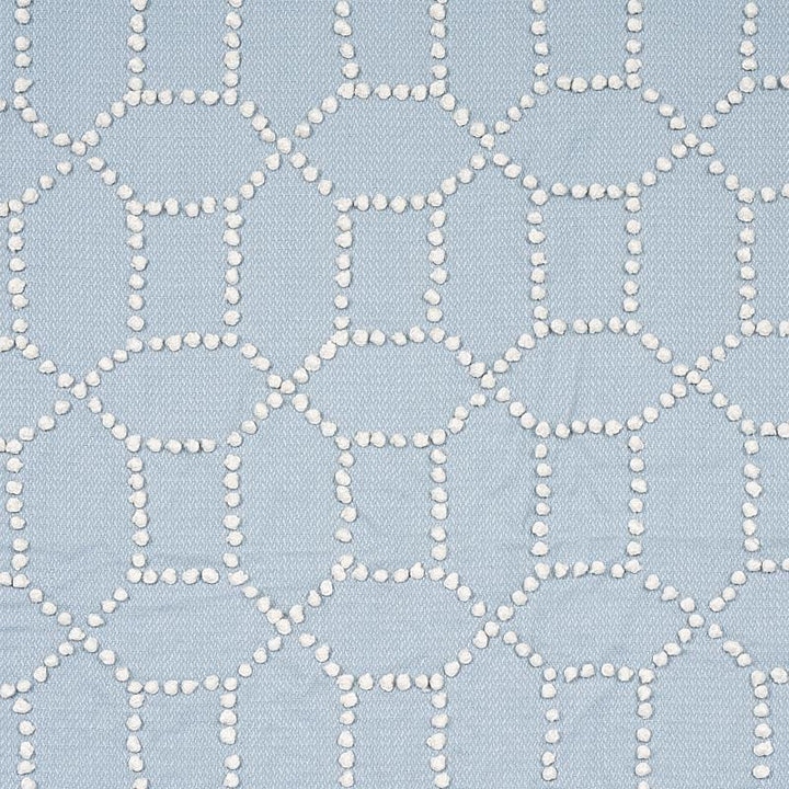 Vento Embroidery Sky 73282 by Schumacher Designer Fabric Natura 6.6" - Swanky Fabrics -