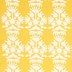 Cybele Embroidery Yellow 79471 by Schumacher Designer Fabric