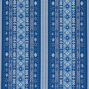 Cosima Embroidery Blue Multi 79680 by Schumacher Designer Fabric