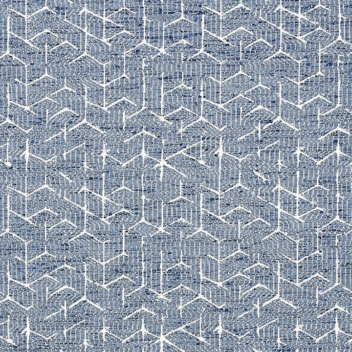 Coleridge Jacquard Blue 80120 by Schumacher Designer Fabric World View 7.0" - Swanky Fabrics -