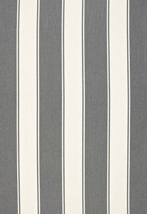 Cannes Awning Stripe Oxford Grey 65890 by Schumacher Designer Fabric