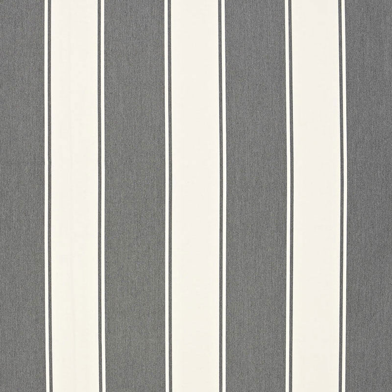 Cannes Awning Stripe Oxford Grey 65890 by Schumacher Designer Fabric COTE D'AZUR SOLUTION DYED ACRYLIC 100% MEXICO WYZENBEEK 24,000 </p><p>Repeat: Horizontal: 9" (23CM) and Vertical: 54 - Swanky Fabrics -